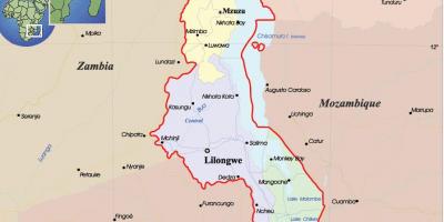 地図のマラウィ政治